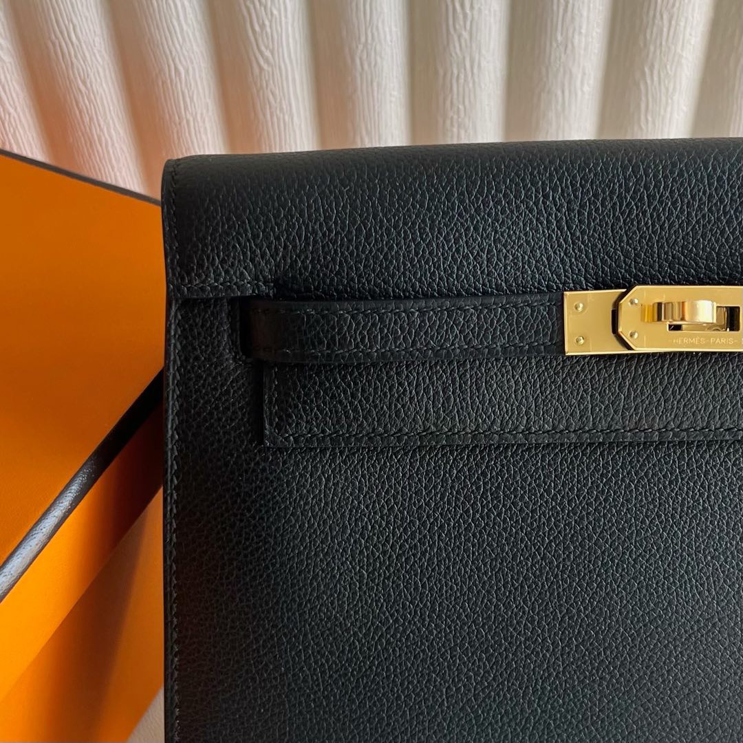愛馬仕跳舞包價格多少錢 Hermes Kelly danse Evercolor CC89 Noir黑色金色五金