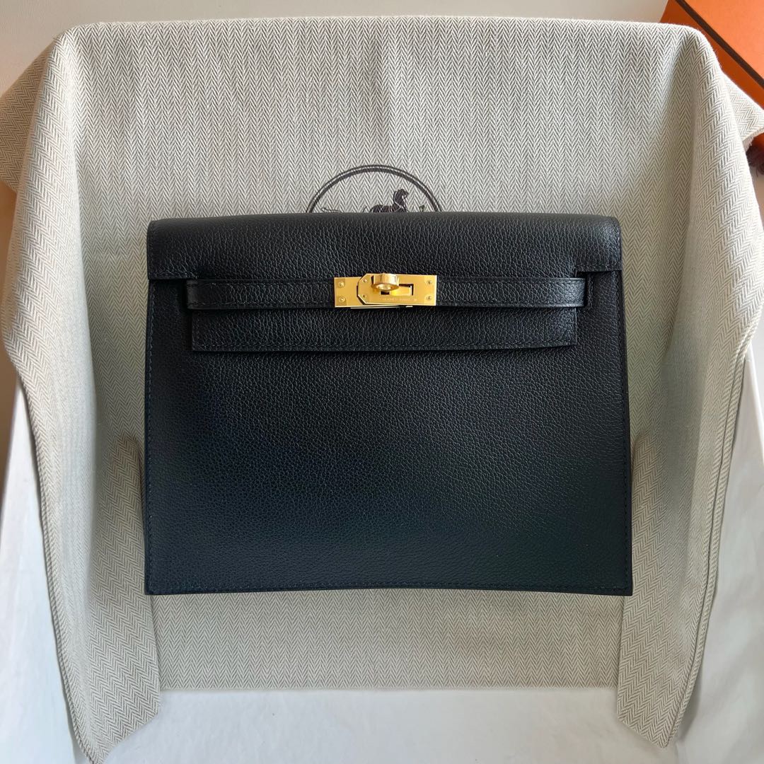 愛馬仕跳舞包價格多少錢 Hermes Kelly danse Evercolor CC89 Noir黑色金色五金