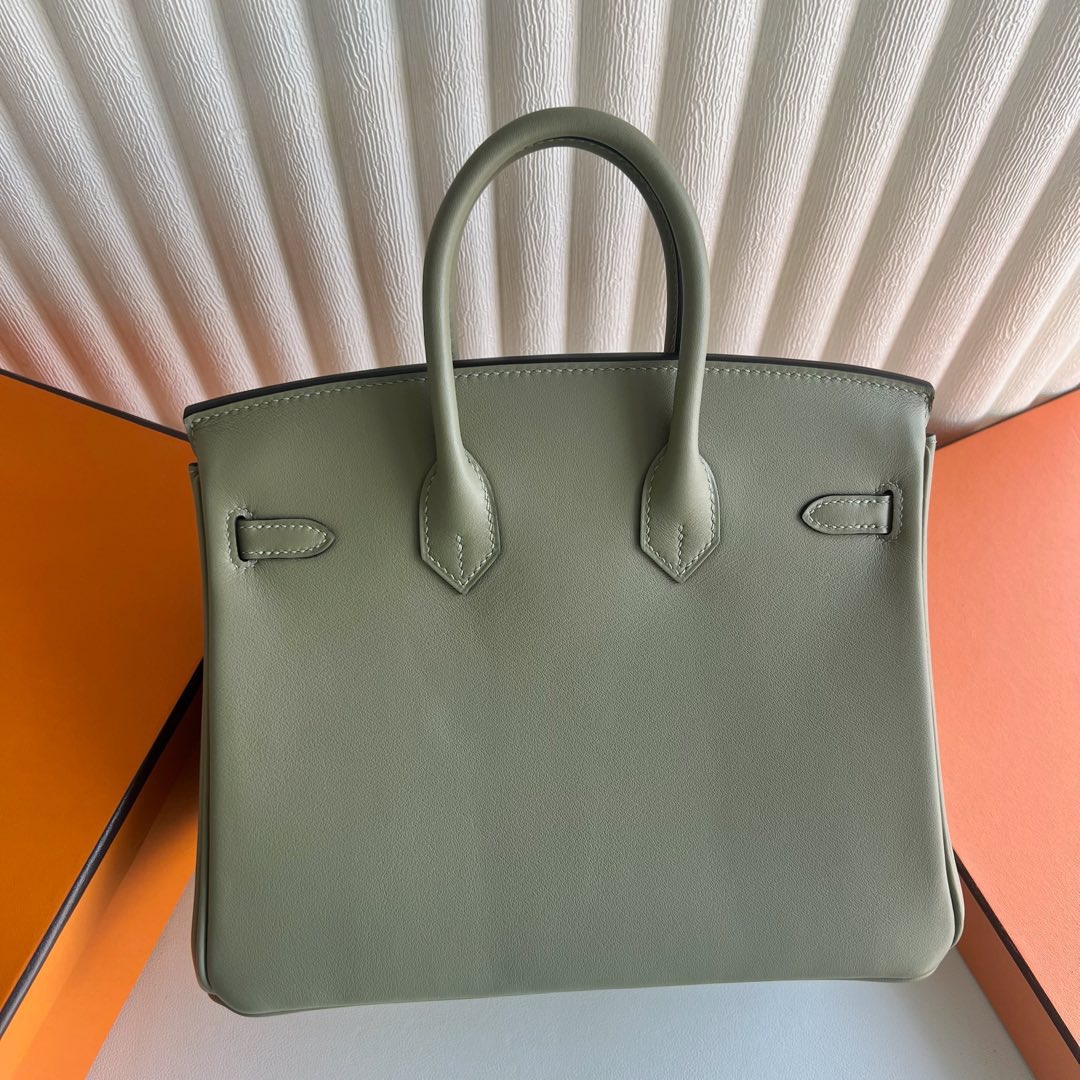 愛馬仕birkin包包價格與圖片Hermes Birkin 25 Swift Q1 Sauge 鼠尾草綠銀色五金
