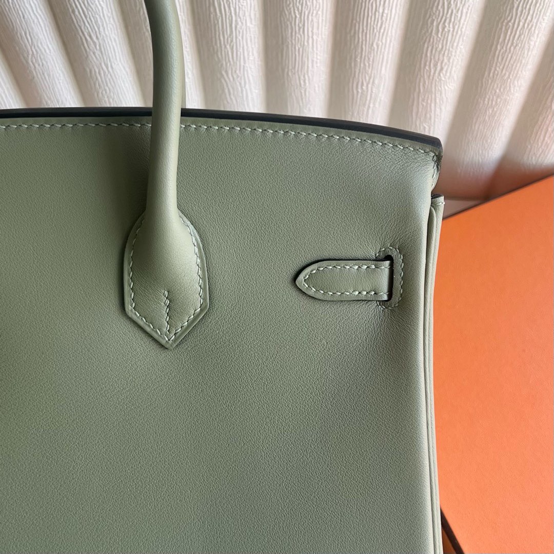 愛馬仕birkin包包價格與圖片Hermes Birkin 25 Swift Q1 Sauge 鼠尾草綠銀色五金