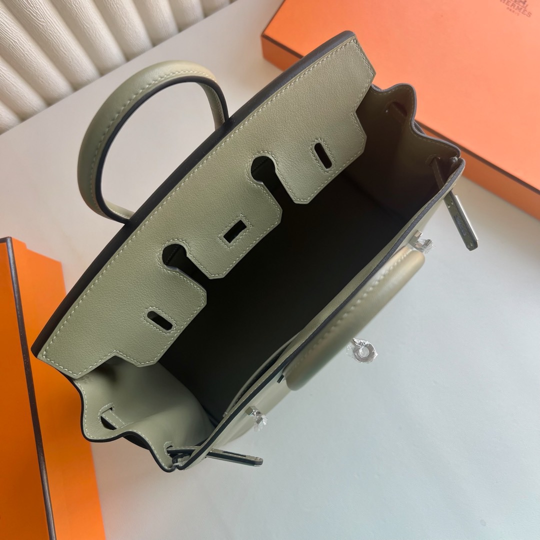 愛馬仕birkin包包價格與圖片Hermes Birkin 25 Swift Q1 Sauge 鼠尾草綠銀色五金
