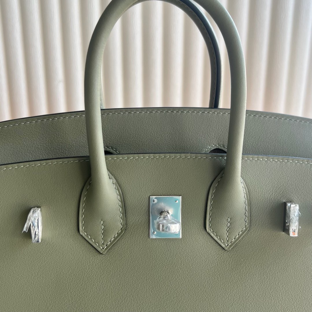 愛馬仕birkin包包價格與圖片Hermes Birkin 25 Swift Q1 Sauge 鼠尾草綠銀色五金