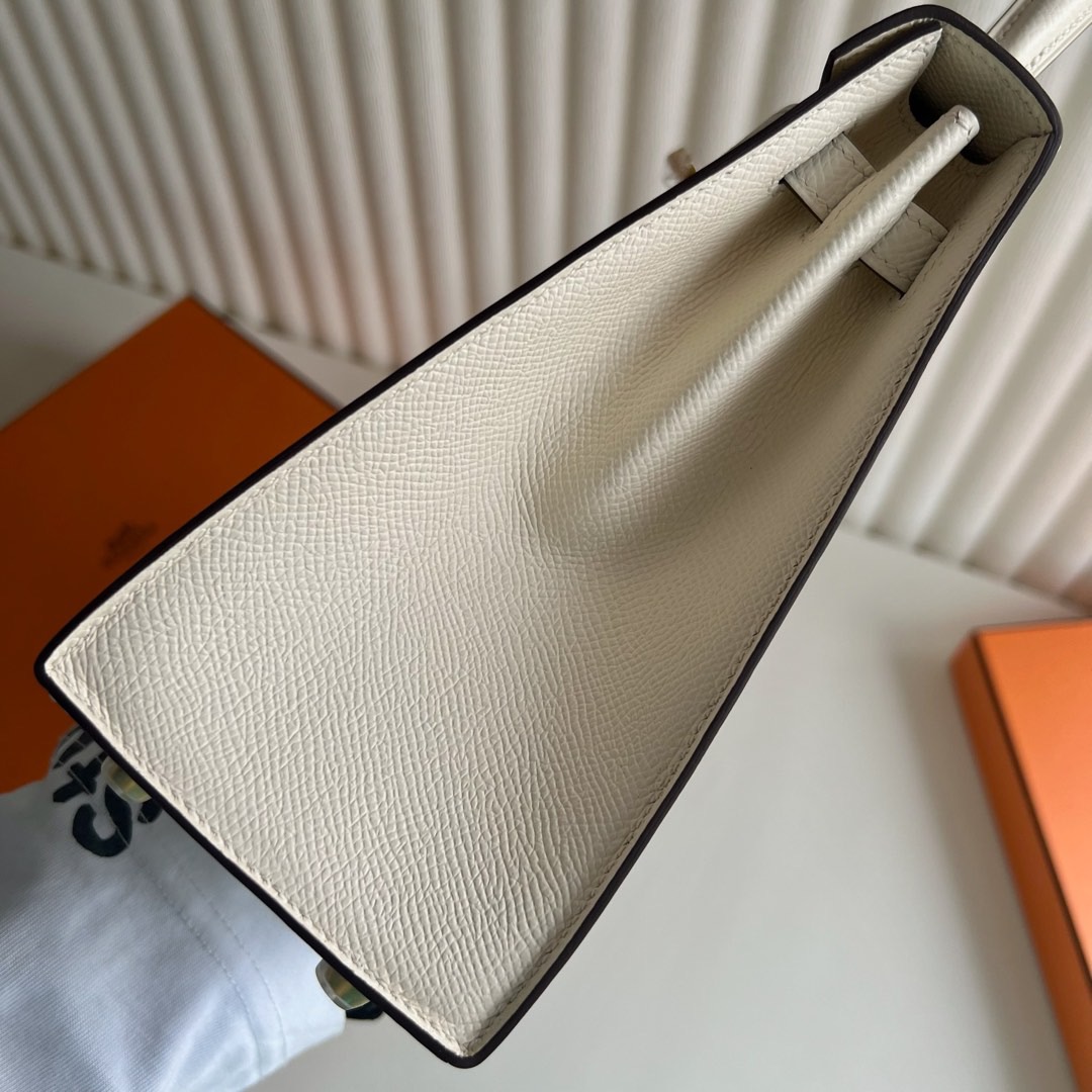 愛馬仕凱莉包原價多少錢 Hermes Kelly Sellier 25 Epsom I2 Nata 奶油白 金色五金