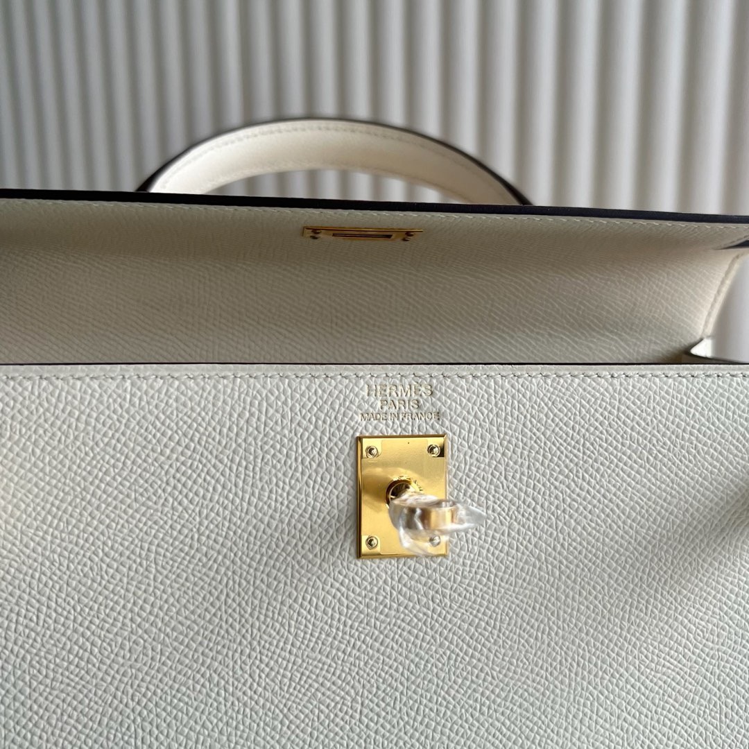 愛馬仕凱莉包原價多少錢 Hermes Kelly Sellier 25 Epsom I2 Nata 奶油白 金色五金