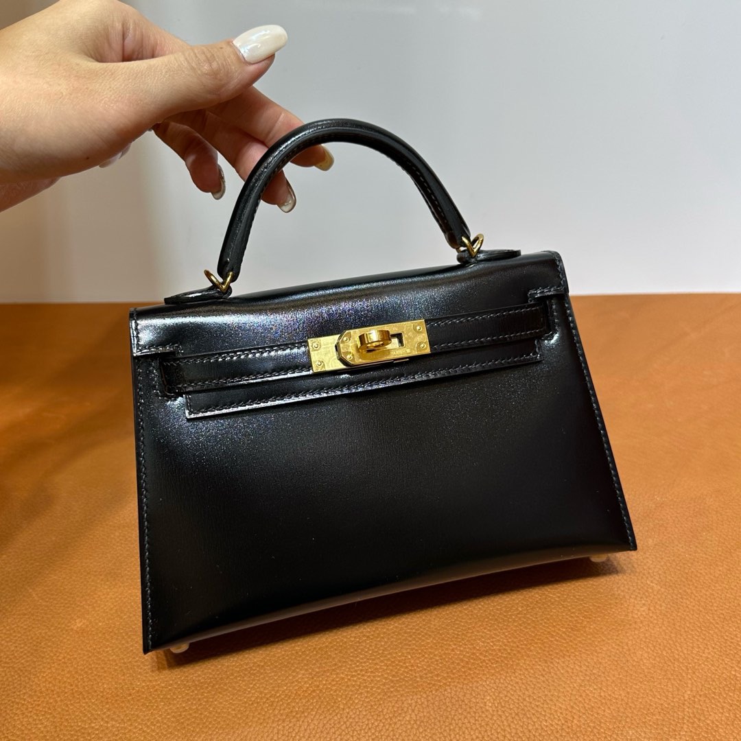 愛馬仕迷你凱莉2代價格Hermes Kelly Mini Sellier Box Noir黑色金色五金