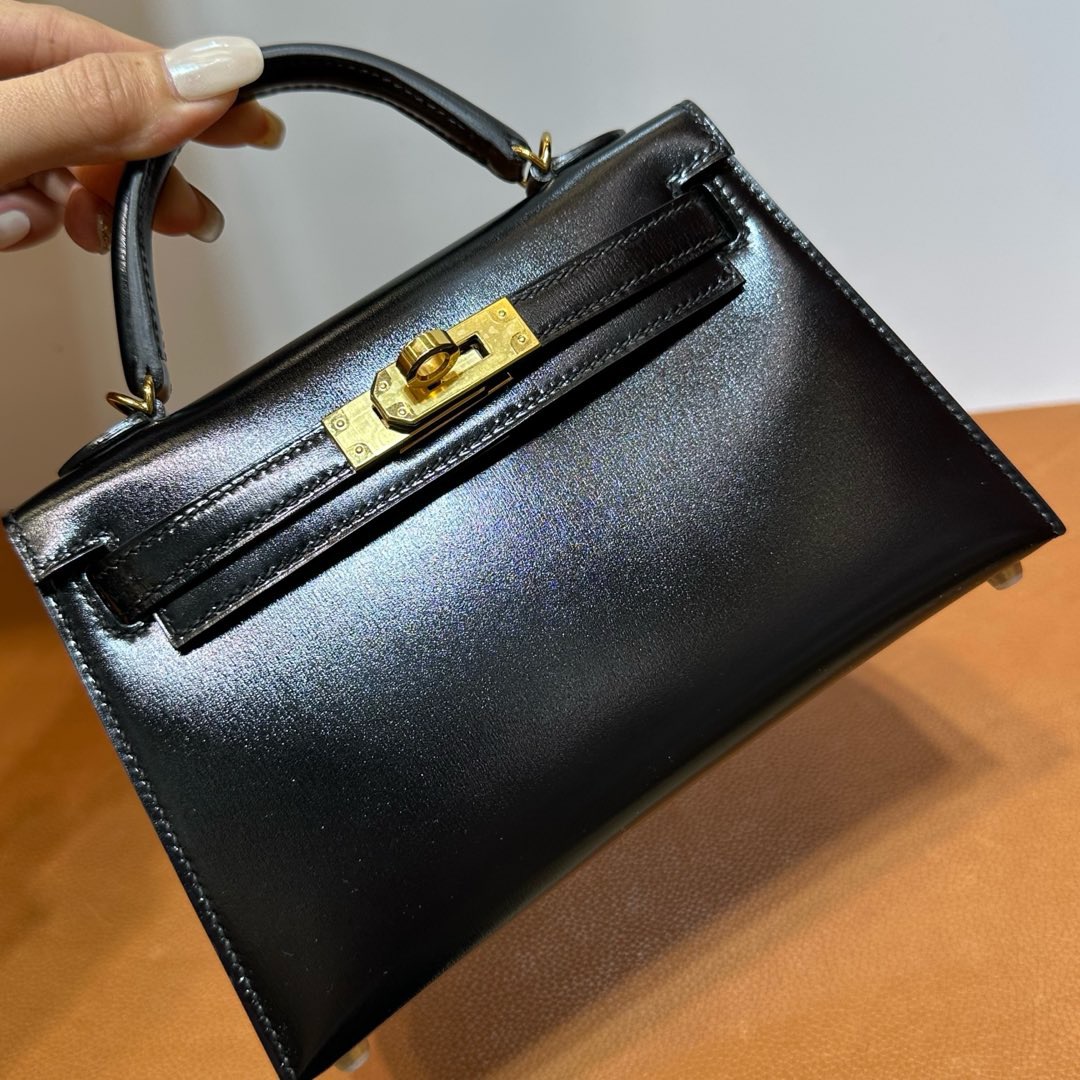 愛馬仕迷你凱莉2代價格Hermes Kelly Mini Sellier Box Noir黑色金色五金