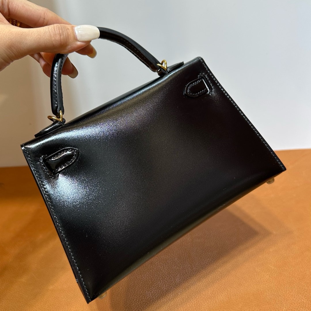 愛馬仕迷你凱莉2代價格Hermes Kelly Mini Sellier Box Noir黑色金色五金