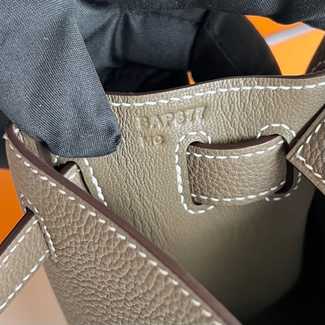 愛馬仕凱莉包包圖片Hermes Kelly Retourne 28 Togo Etoupe大象灰金色五金