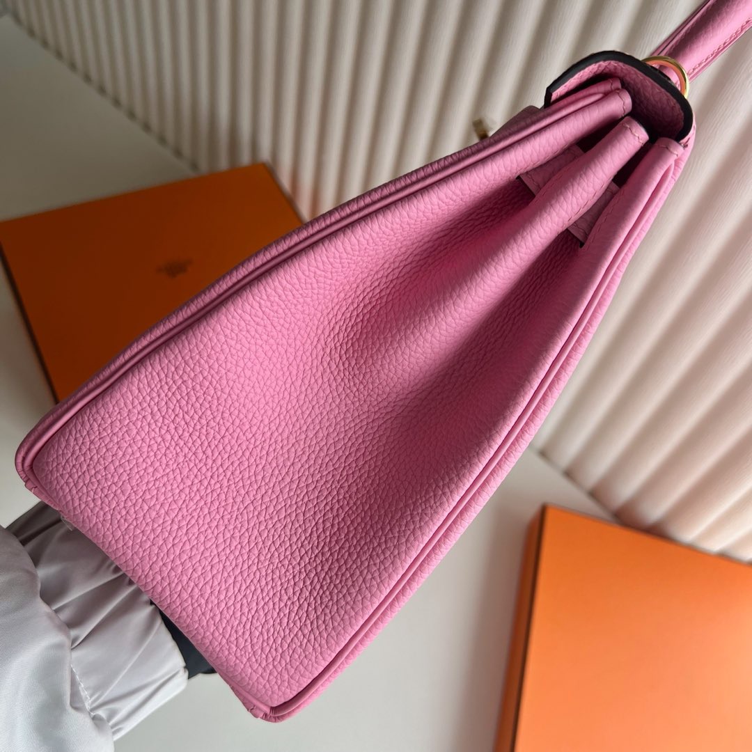 愛馬仕凱莉包官方價格Hermes Kelly Retourne 28 Togo Bubblegum Pink櫻花粉