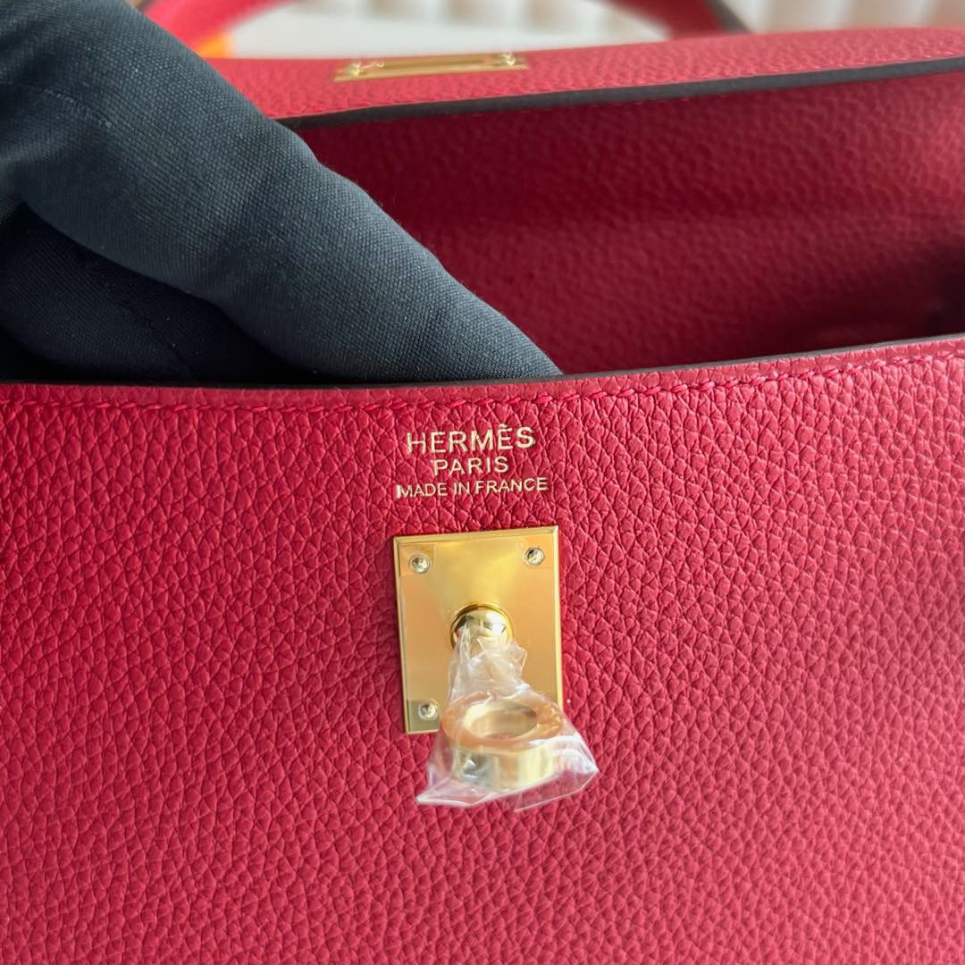 愛馬仕凱莉25多少錢 Hermes Kelly Retourne 25 Togo Rouge Casaque 國旗紅金色五金