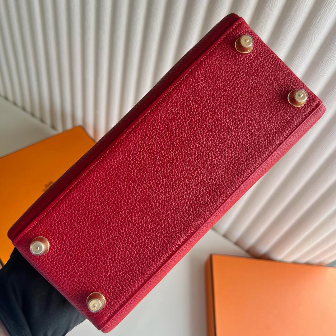 愛馬仕凱莉25多少錢 Hermes Kelly Retourne 25 Togo Rouge Casaque 國旗紅金色五金