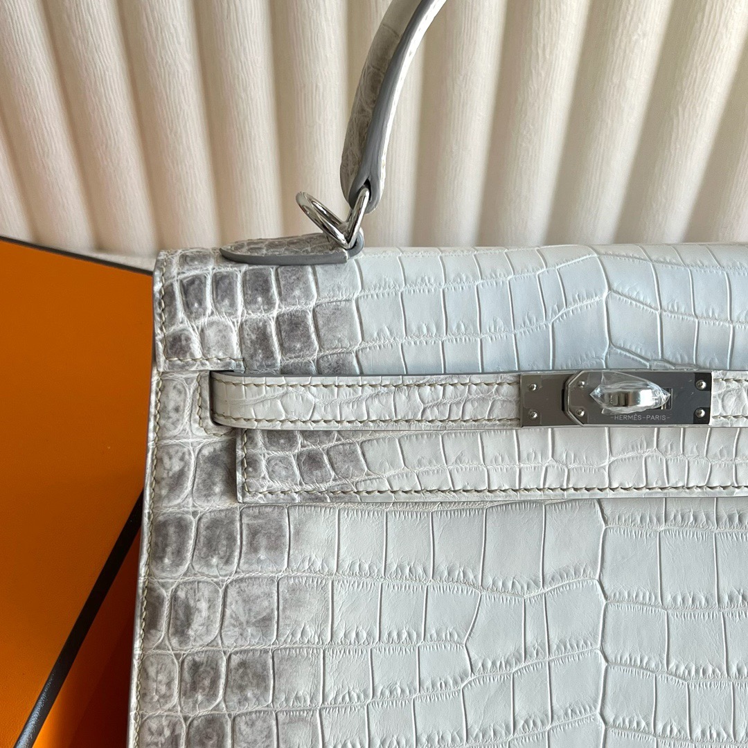 喜馬拉雅愛馬仕凱莉25多少錢 Hermes Kelly Sellier 25 Himalayan Matte Niloticus Crocodile 喜馬拉雅