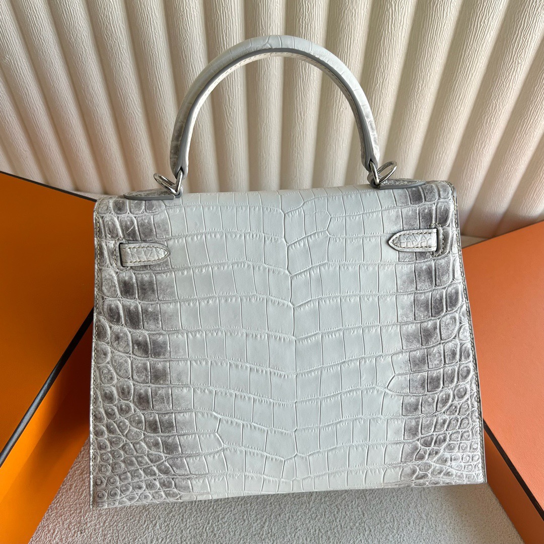 喜馬拉雅愛馬仕凱莉25多少錢 Hermes Kelly Sellier 25 Himalayan Matte Niloticus Crocodile 喜馬拉雅