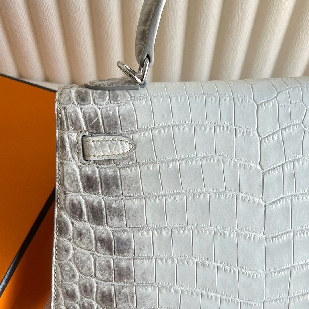 喜馬拉雅愛馬仕凱莉25多少錢 Hermes Kelly Sellier 25 Himalayan Matte Niloticus Crocodile 喜馬拉雅