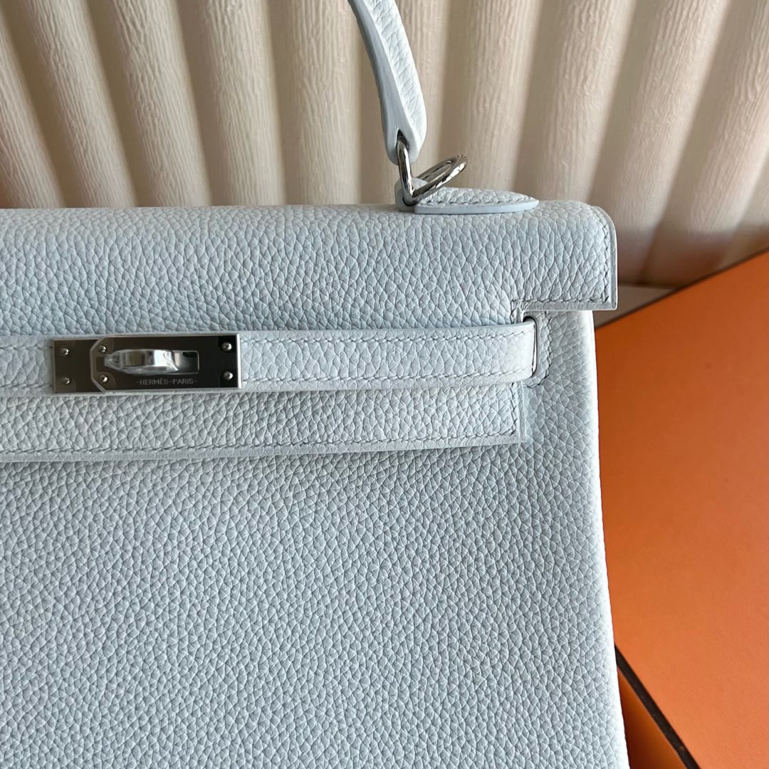 愛馬仕凱莉包包官方價格 Hermes Kelly Retourne 25 Togo 純白色銀色五金