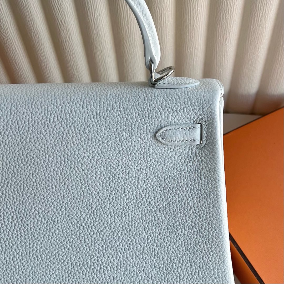 愛馬仕凱莉包包官方價格 Hermes Kelly Retourne 25 Togo 純白色銀色五金