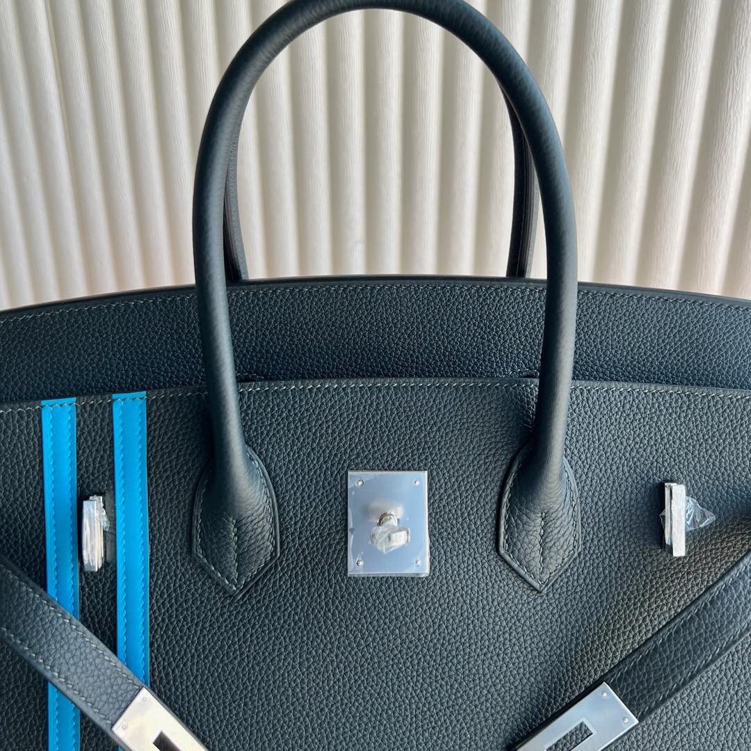 愛馬仕鉑金包香港價格Hermes Birkin 35 Togo 雙杠隊長Vert cypres松柏綠/Blue zanzibar坦尚尼亞藍-Qatar Kuwait Hermes Birkin Kelly Lindy bag 愛馬仕鉑金包香港價格Hermes Birkin 35 Togo 雙杠隊長Vert cypres松柏綠/Blue zanzibar坦尚尼亞藍