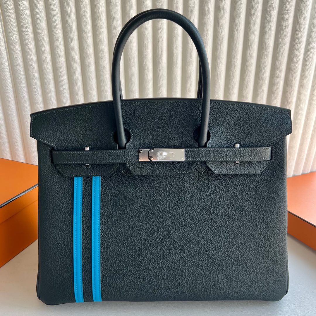 愛馬仕鉑金包香港價格Hermes Birkin 35 Togo 雙杠隊長Vert cypres松柏綠/Blue zanzibar坦尚尼亞藍-Qatar Kuwait Hermes Birkin Kelly Lindy bag 愛馬仕鉑金包香港價格Hermes Birkin 35 Togo 雙杠隊長Vert cypres松柏綠/Blue zanzibar坦尚尼亞藍