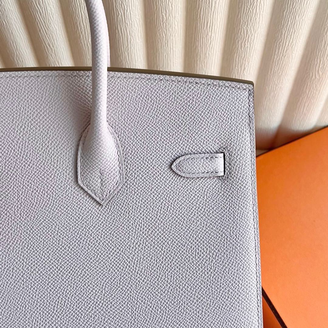 愛馬仕外縫鉑金包最便宜多少錢Hermes Birkin 25 Sellier Epsom Mauve Pale夢幻粉紫