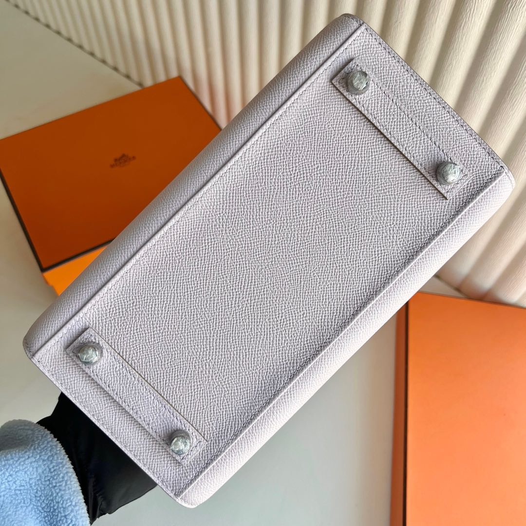 愛馬仕外縫鉑金包最便宜多少錢Hermes Birkin 25 Sellier Epsom Mauve Pale夢幻粉紫