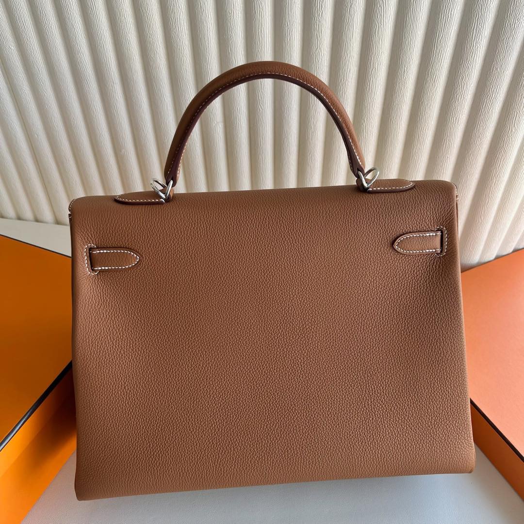 愛馬仕凱莉包尺寸大全Hermes Kelly Retourne 35 Togo Gold 金棕色銀色五金
