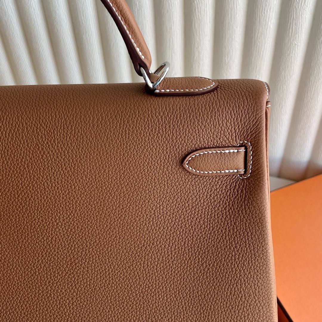 愛馬仕凱莉包尺寸大全Hermes Kelly Retourne 35 Togo Gold 金棕色銀色五金