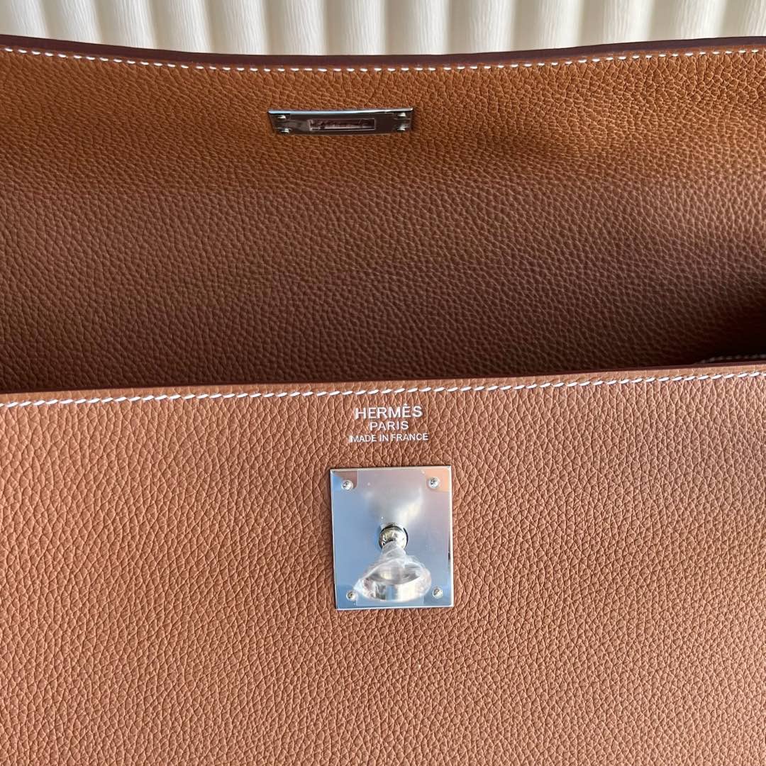 愛馬仕凱莉包尺寸大全Hermes Kelly Retourne 35 Togo Gold 金棕色銀色五金