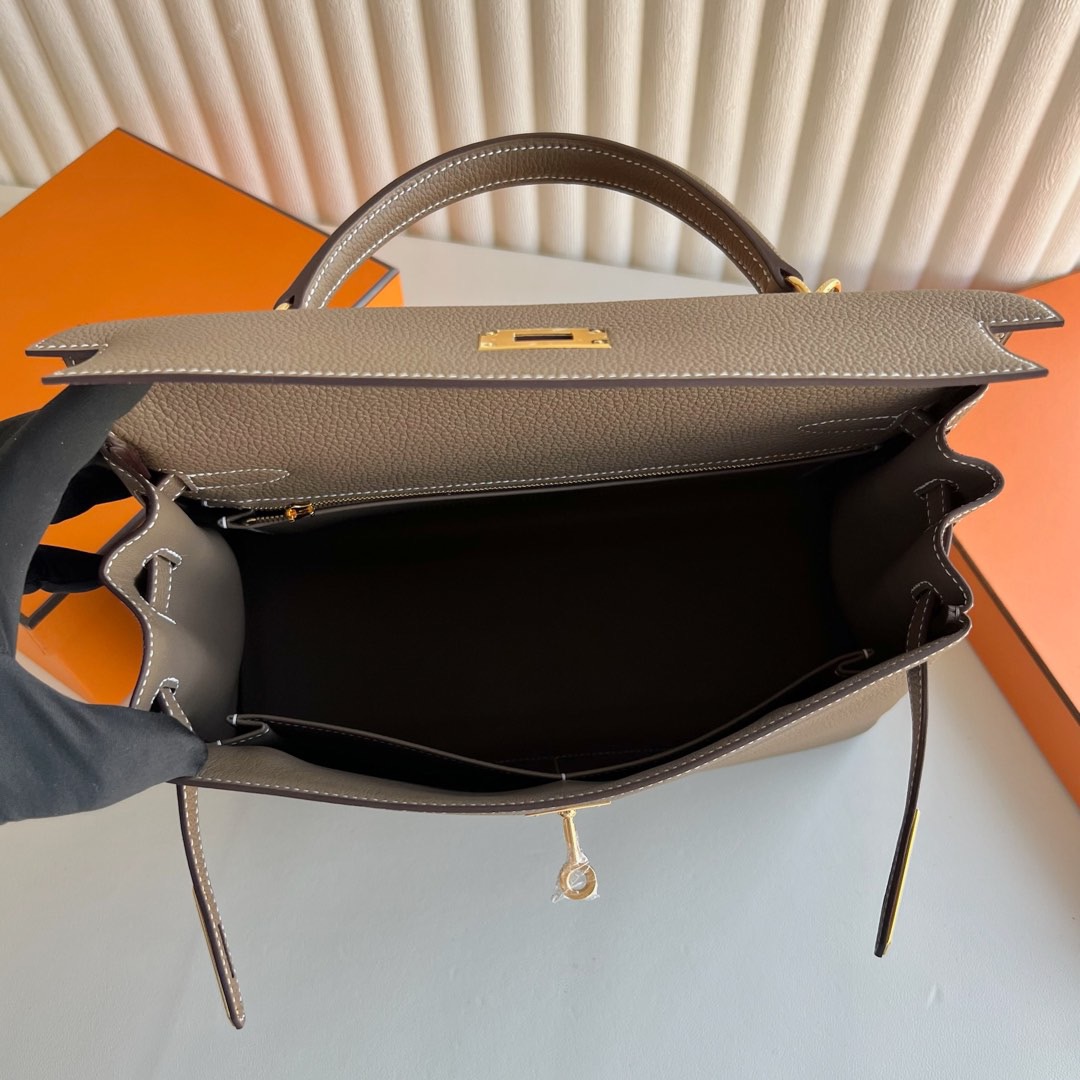 愛馬仕凱莉包包圖片及價格大全 Hermes Kelly Retourne 32 Togo Etoupe大象灰