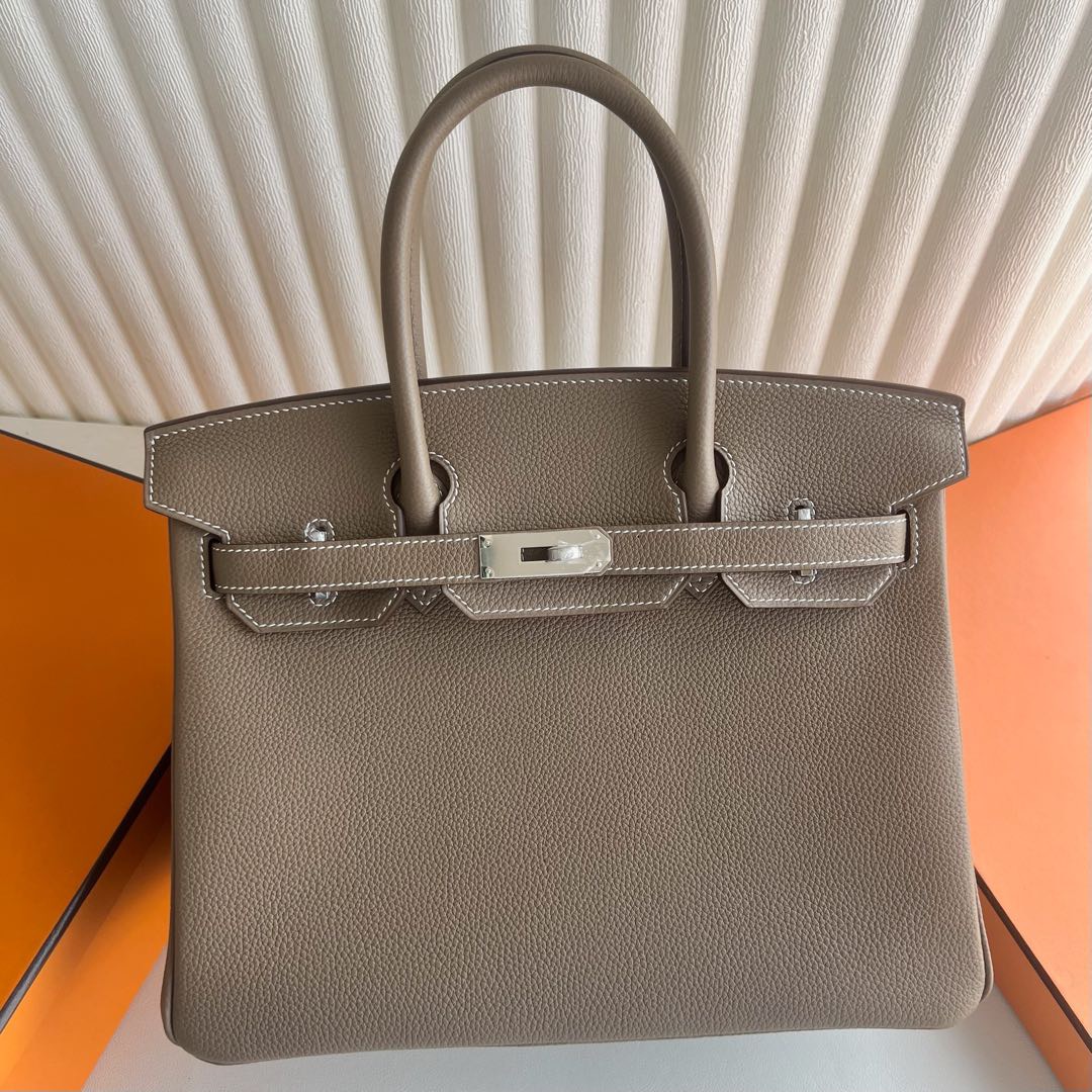 愛馬仕鉑金包泰國價格Hermes Birkin 30 Togo CK18 Etoupe大象灰銀色五金