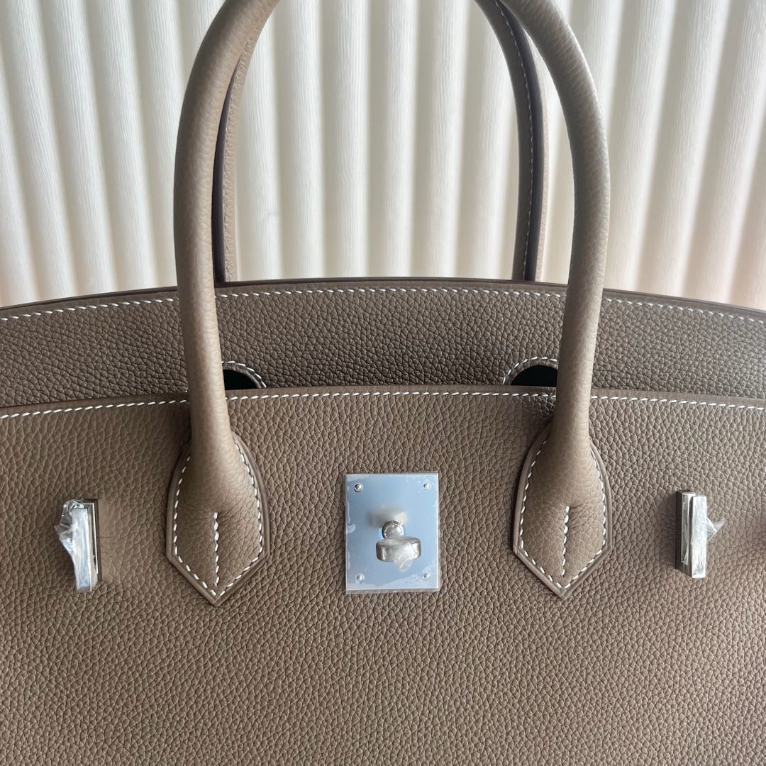 愛馬仕鉑金包泰國價格Hermes Birkin 30 Togo CK18 Etoupe大象灰銀色五金