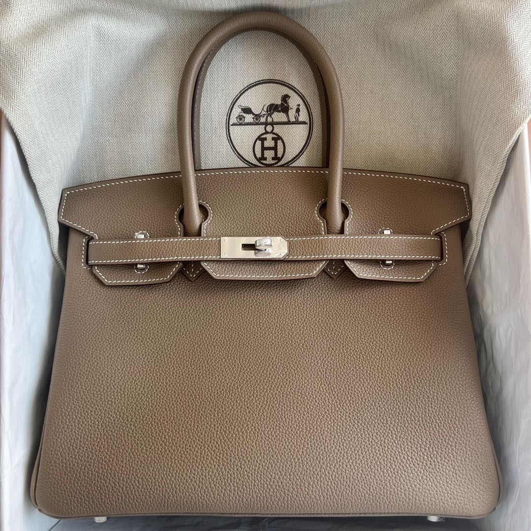 愛馬仕鉑金包泰國價格Hermes Birkin 30 Togo CK18 Etoupe大象灰銀色五金