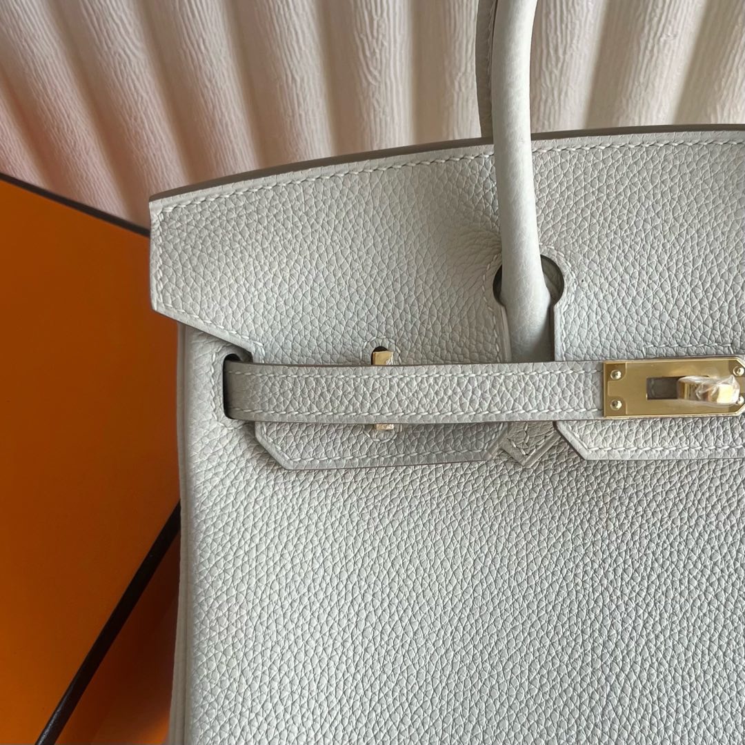 愛馬仕鉑金包圖片大全 Hermes Birkin 25 Togo Craie 奶昔白金色五金