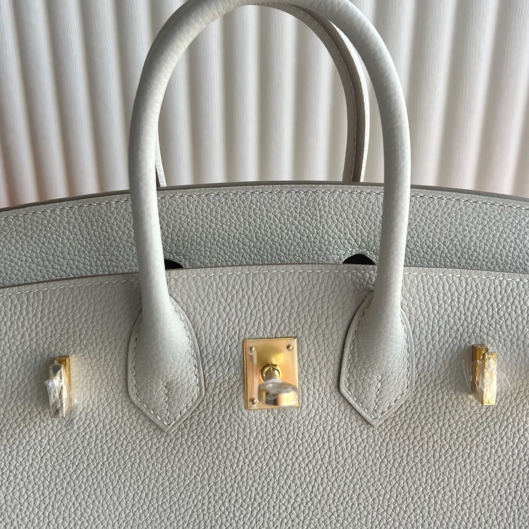 愛馬仕鉑金包圖片大全 Hermes Birkin 25 Togo Craie 奶昔白金色五金
