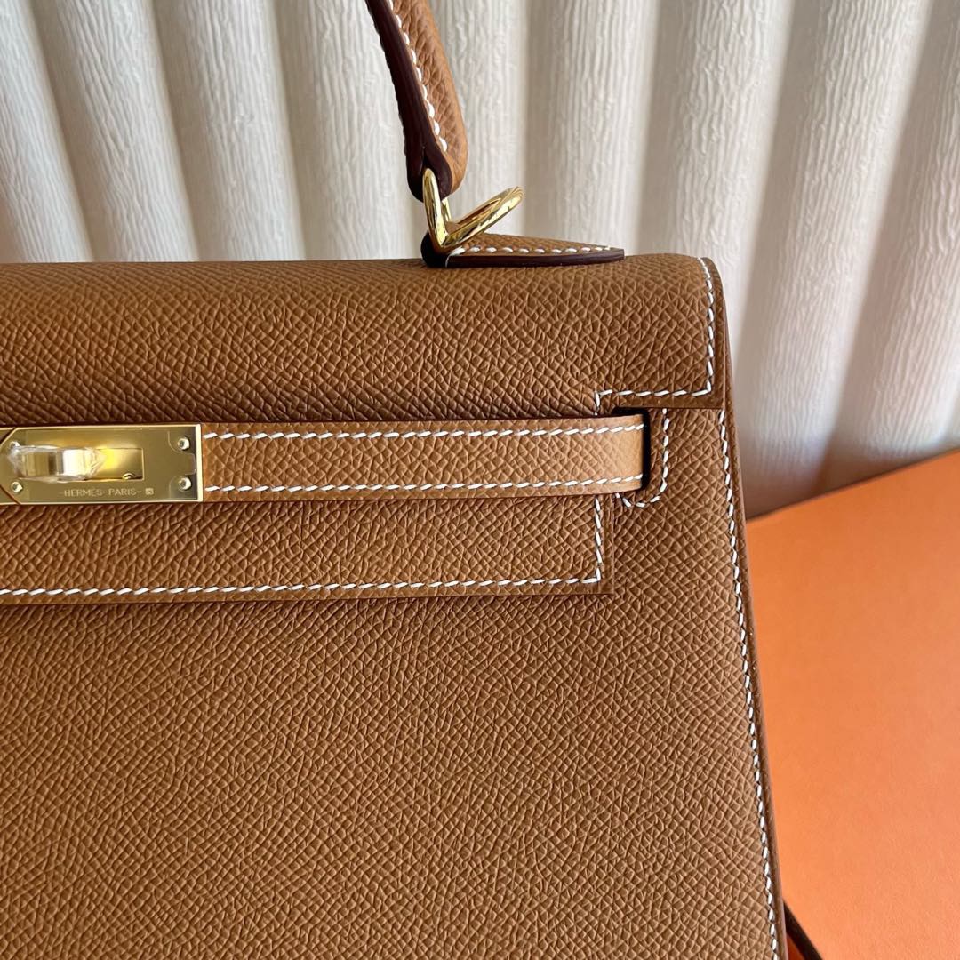 愛馬仕Kelly包新加坡價格Hermes Kelly Sellier 25 Epsom 金棕色 金色五金