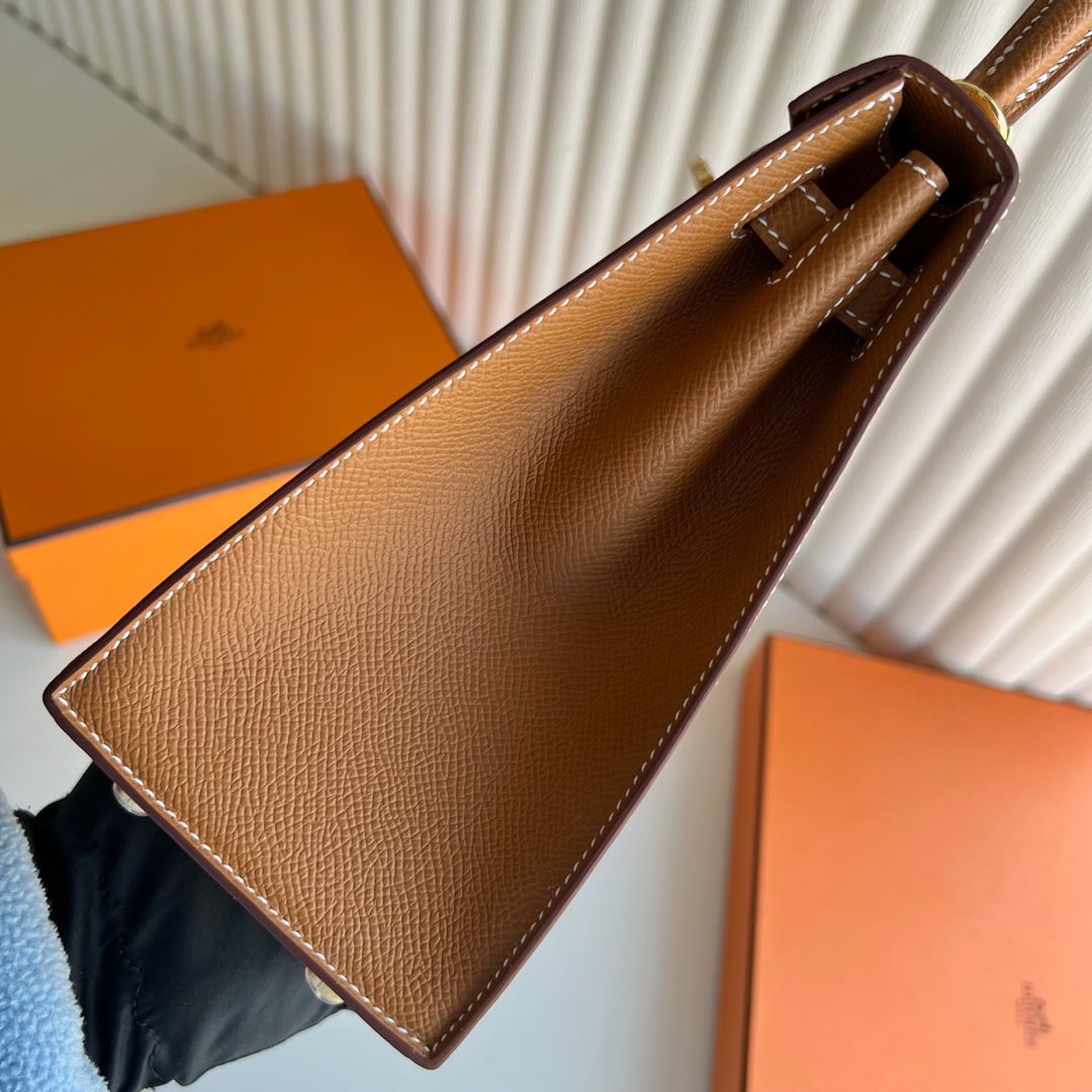 愛馬仕Kelly包新加坡價格Hermes Kelly Sellier 25 Epsom 金棕色 金色五金