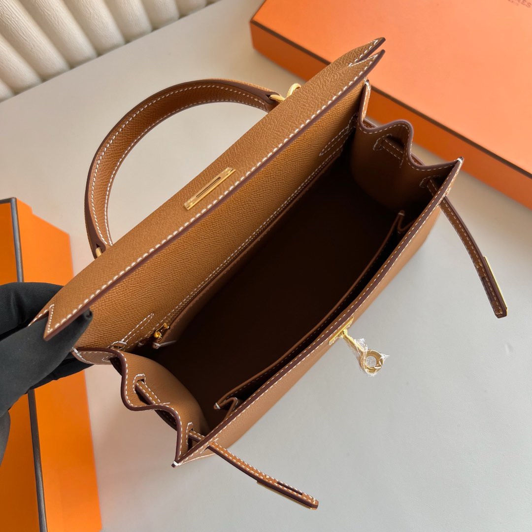 愛馬仕Kelly包新加坡價格Hermes Kelly Sellier 25 Epsom 金棕色 金色五金