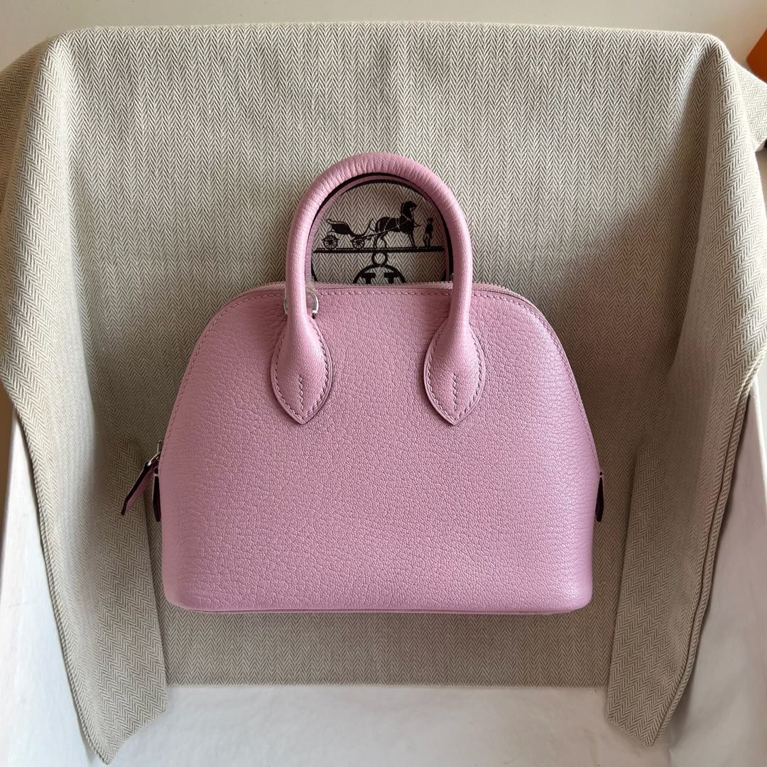 愛馬仕保齡球包迷你價格Hermes Mini Bolide 山羊皮 X9 Mauve Sylvestre錦葵紫