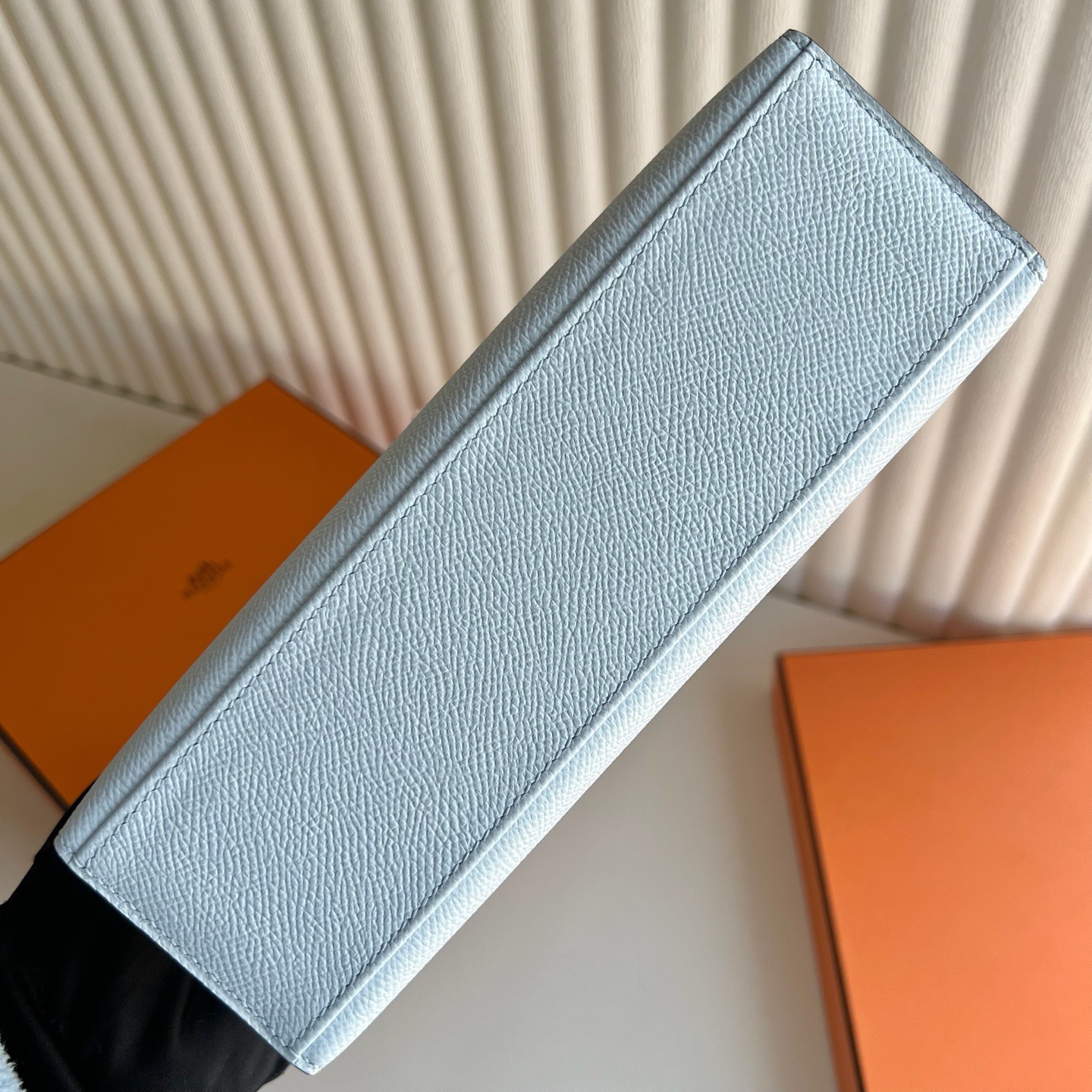 愛馬仕凱莉迷你包尺寸多少 Hermes Kelly Pochette Epsom T0 Blue Brume霧藍色