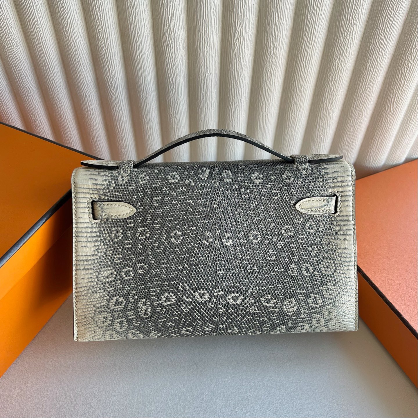 愛馬仕凱莉迷你包圖片Hermes Mini Kelly Pochette Lizard 蜥蜴皮1B Ombre自然色