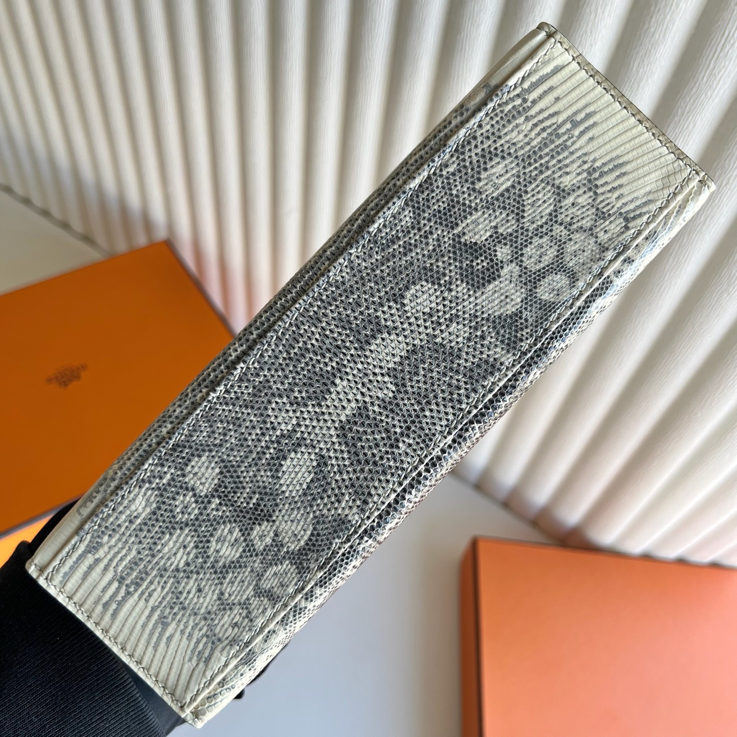 愛馬仕凱莉迷你包圖片Hermes Mini Kelly Pochette Lizard 蜥蜴皮1B Ombre自然色