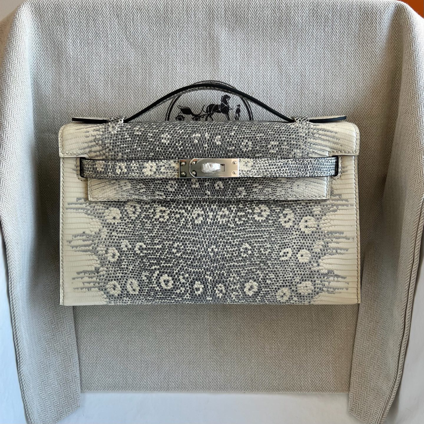 愛馬仕凱莉迷你包圖片Hermes Mini Kelly Pochette Lizard 蜥蜴皮1B Ombre自然色