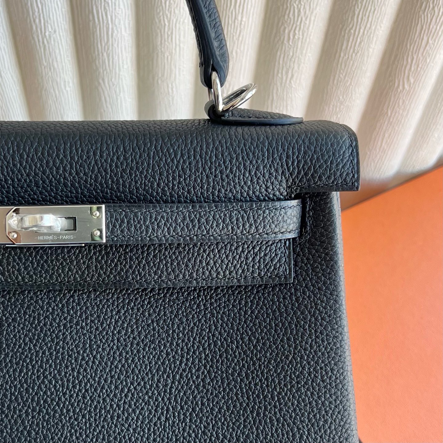 愛馬仕凱莉25多少錢UAE Dubai Hermes Kelly Retourne 25 Togo CK89 Noir黑色