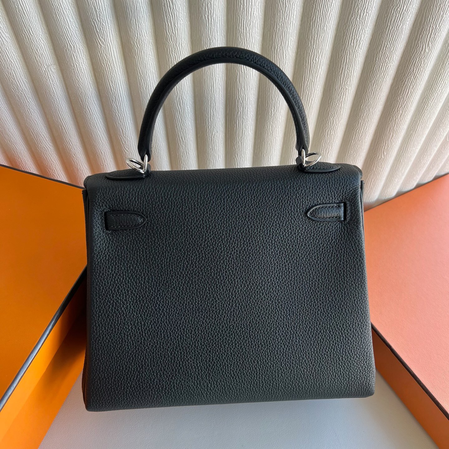 愛馬仕凱莉25多少錢UAE Dubai Hermes Kelly Retourne 25 Togo CK89 Noir黑色