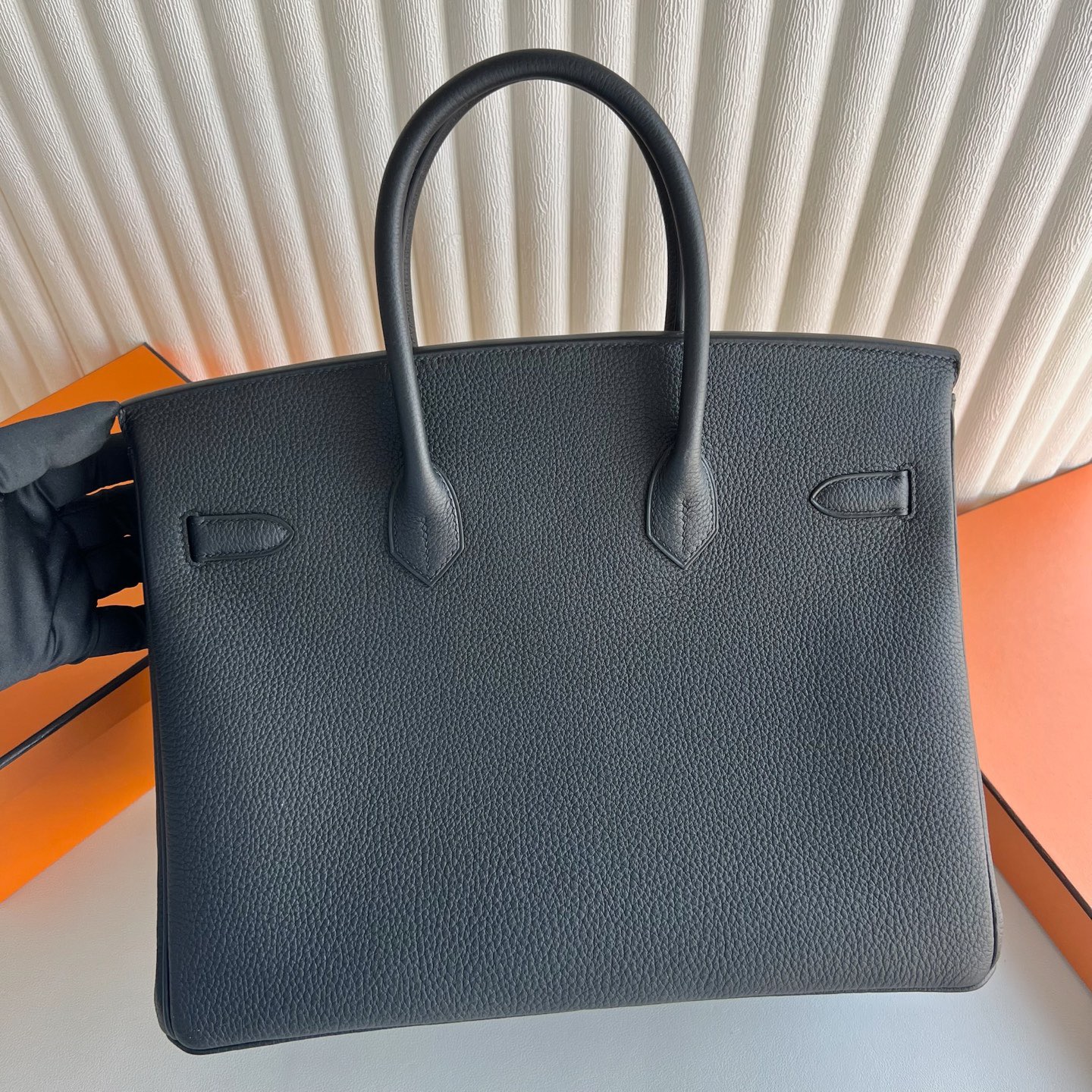 愛馬仕鉑金包35寸泰國專櫃價格Hermes Birkin 35 Togo CK89 Noir黑色 銀色五金