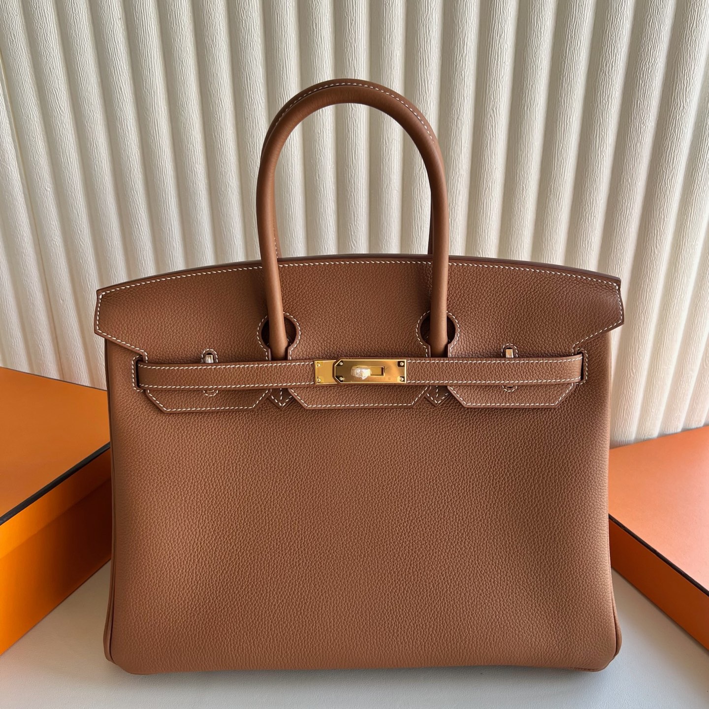 愛馬仕鉑金包35寸專櫃價格 Hermes Birkin 35 Togo Gold金棕色 金色五金