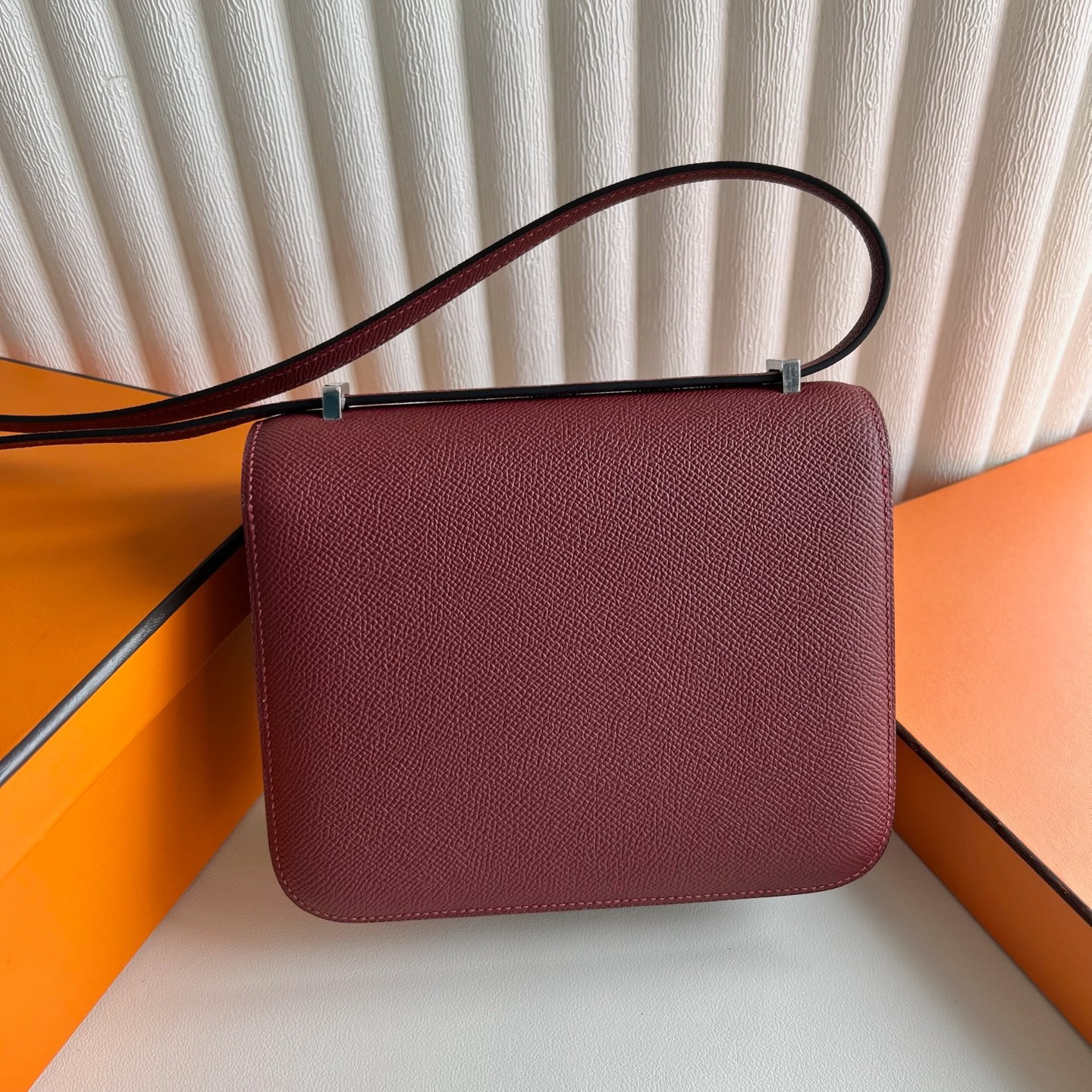 愛馬仕康康刻印年份 Hermes Constance 18 Epsom CK55 Rouge H愛馬仕紅 銀色五金