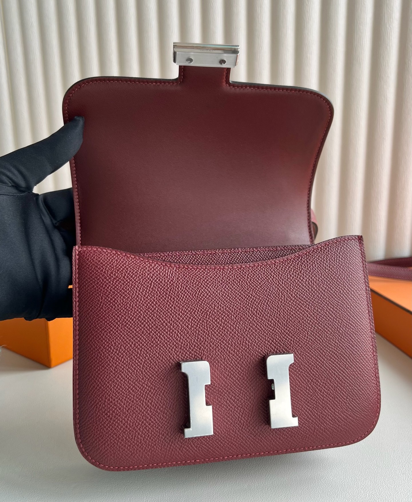 愛馬仕康康刻印年份 Hermes Constance 18 Epsom CK55 Rouge H愛馬仕紅 銀色五金
