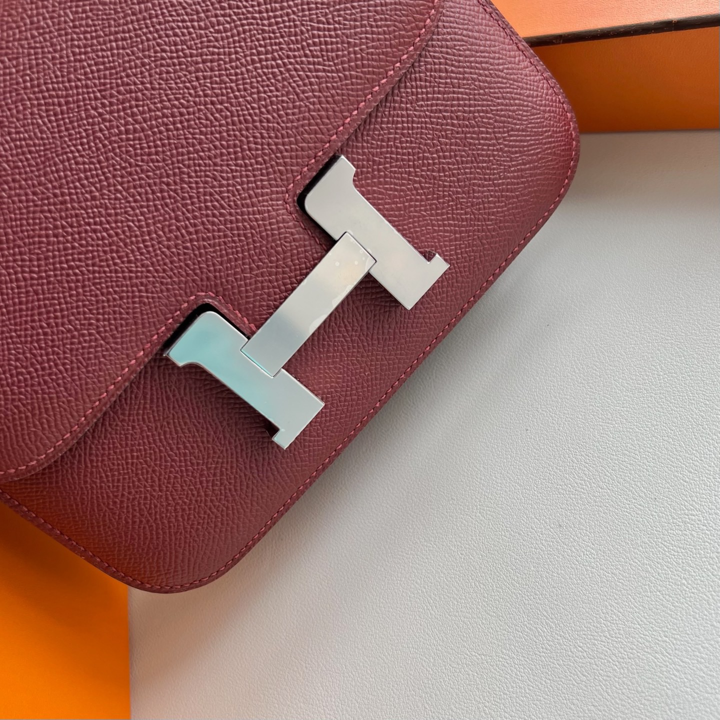 愛馬仕康康刻印年份 Hermes Constance 18 Epsom CK55 Rouge H愛馬仕紅 銀色五金