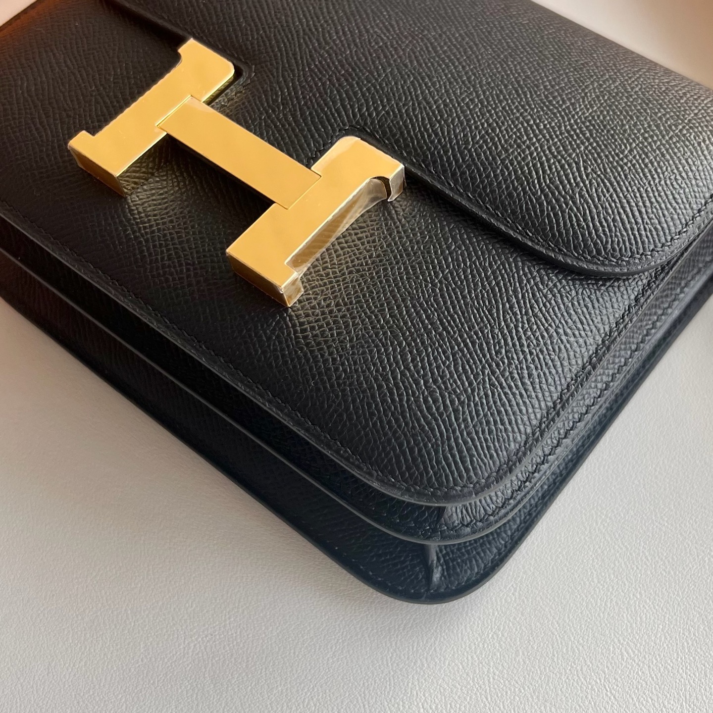 愛馬仕康斯坦斯尺寸一覽表Hermes Constance 1-18cm Epsom鏡子款黑色金色五金