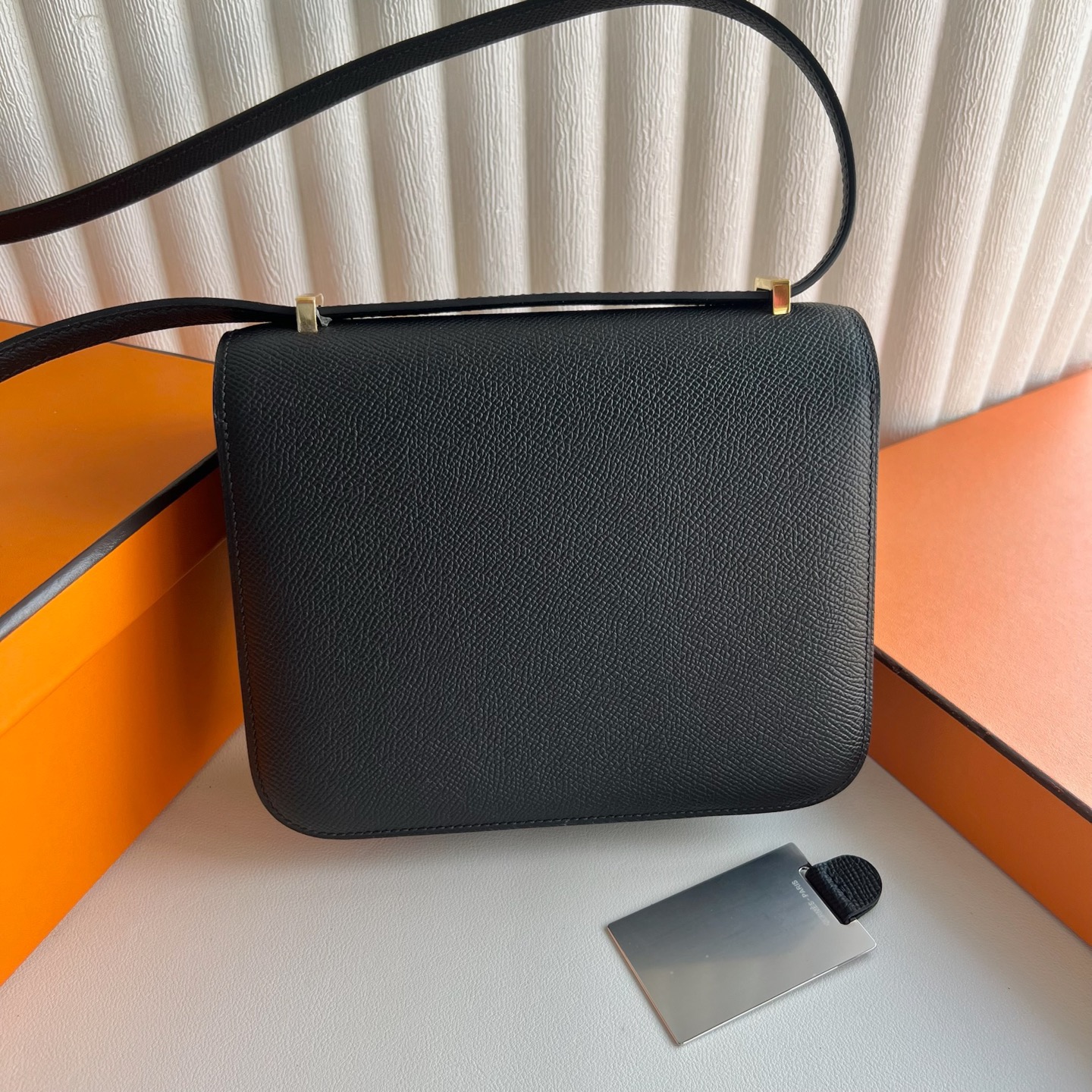 愛馬仕康斯坦斯尺寸一覽表Hermes Constance 1-18cm Epsom鏡子款黑色金色五金